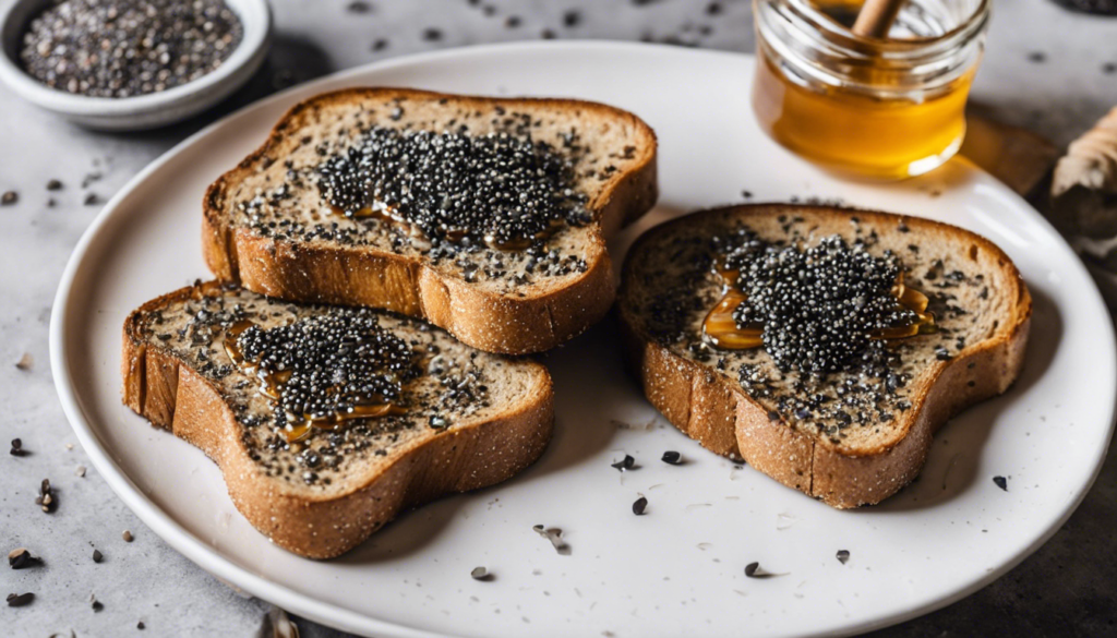 Almond Butter Toast with Chia Seeds and Honey